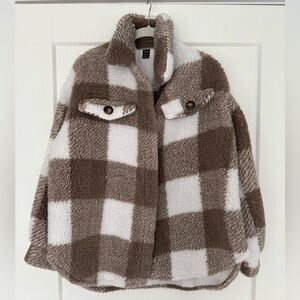 Women’s plaid fluffy jacket